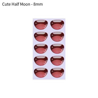 10pcs Cute Cartoon Mouth Stickers DIY Toys Doll Mouth Accessories Glass Crystal Anime Figurine Doll Face Organ Paster Decals