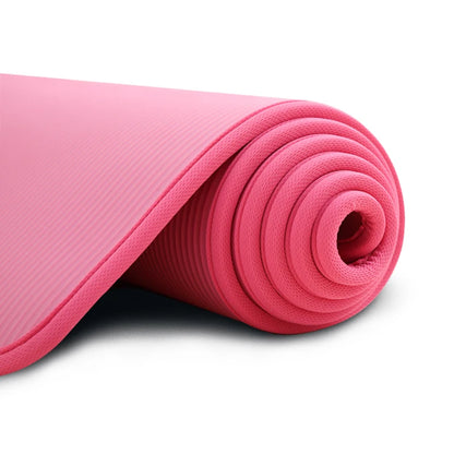 10MM Extra Thick Yoga Mats 183cmX61cm NRB Non-slip Soft Exercise Mat Fitness Tasteless Pilates Workout Gym Mats with Bandage