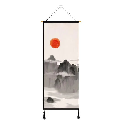 Chinese Landscape Decorative Painting Living Room Tapestry Wall Art Home Decor Canvas Poster Background Scroll Wall Paintings