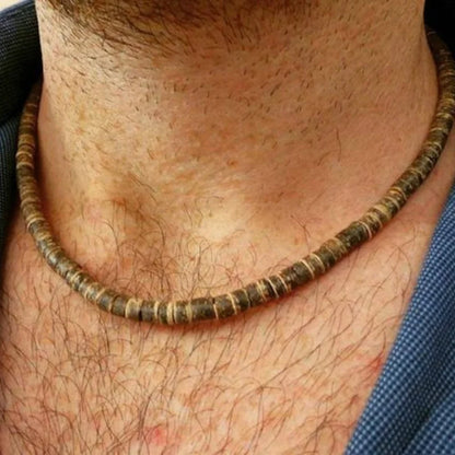 African Necklace Beaded necklace lava stone diffuser necklace Surfer necklace Mens coconut necklace