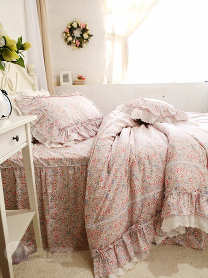 Luxury King Size Bedding Set Romantic Lace Ruffle Duvet Cover Wedding Bed Cover Set Bedroom Set Queen Comforter Bedding Sets