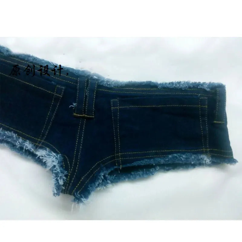 Sexy Low Waist Sexy Jeans Shorts Micro Mini Shorts Crotch Thong Detail Jeans Super Sexy Tight Temptation Erotic Clubwear