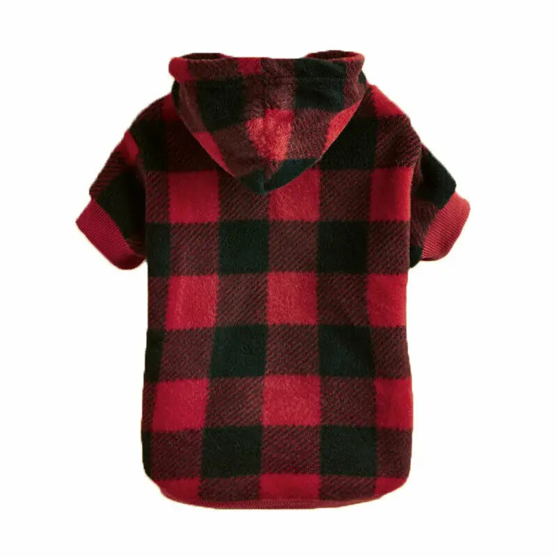 Plaid Winter Warm Pet Dog Cat Clothes Hoodies Sweater Clothing Puppy Coat Jacket Cute Puppy Outfit Pet Jacket Coat Clothing
