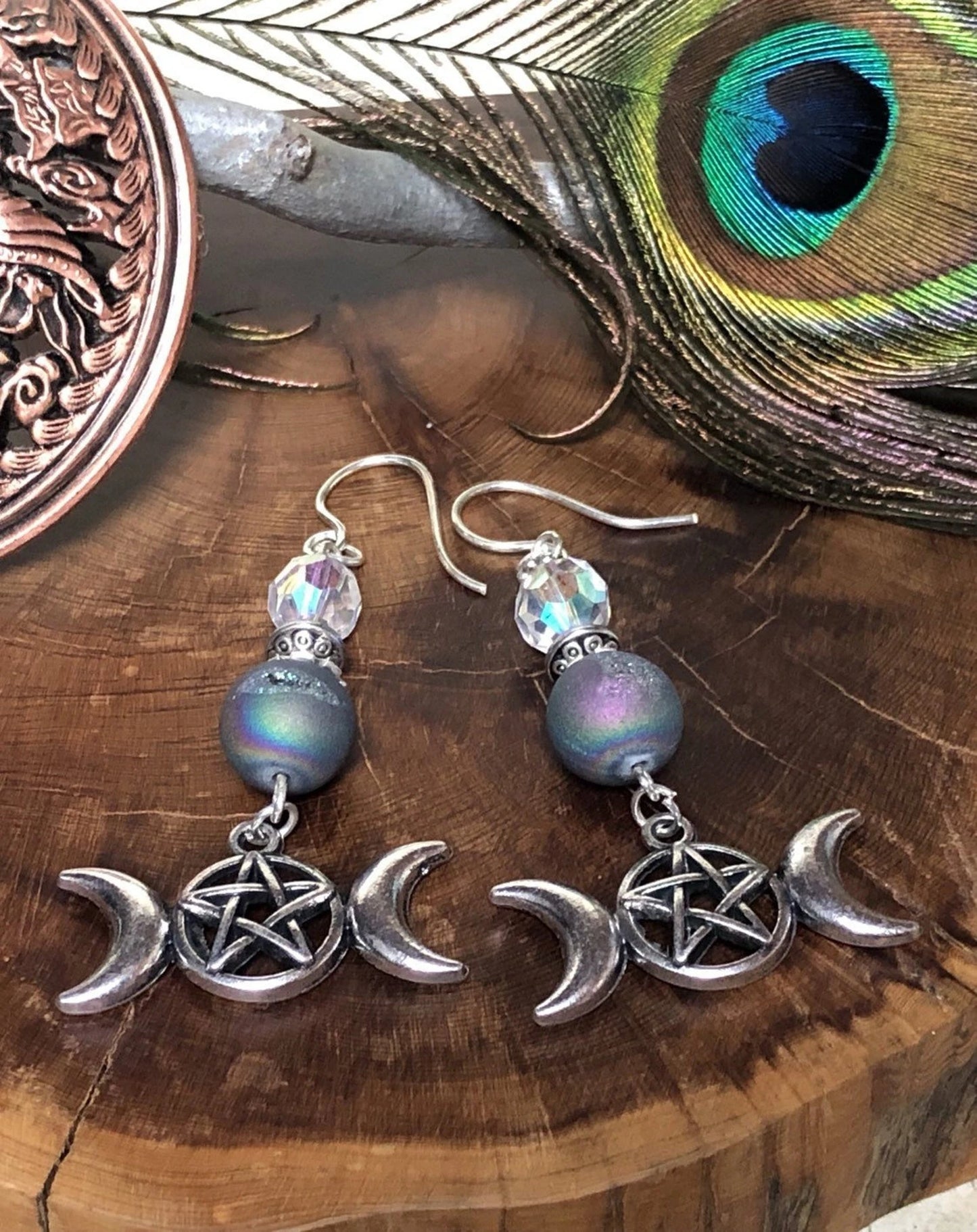 turquoise earrings jewelry dangle earrings boho earrings ethnic earrings leather Earrings big leather Earrings