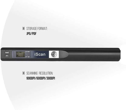 iScan Portable Handheld Scanner A4 Document Wireless Scanner for Home Business Photo Picture Receipts Scan Support JPG/PDF Keep