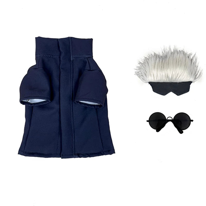 Pet Clothes Anime Gojo Satoru Cosplay Costume Cat Suit Jumpsuit Hat Dog Cosplay Outfits Custom Made