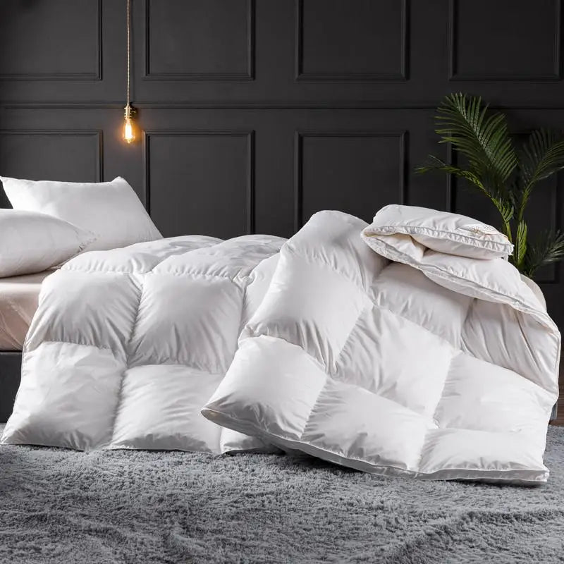 Luxury Bedding Comforter Duvet Insert White Goose Down All Season Warmth Quilted Comforter Blanket Twin Full Queen size
