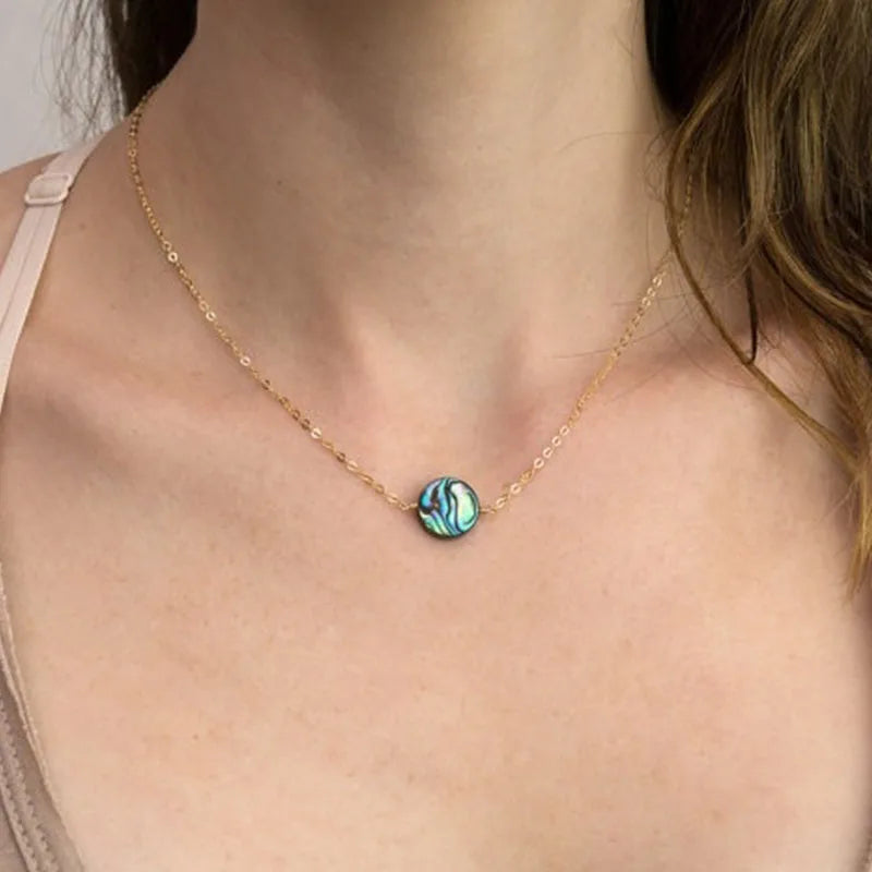 Abalone Necklace Paua Shell Necklace Sea Shell Necklace Beach Wedding Necklace Bridesmaid Necklace