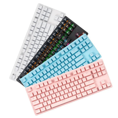 Gaming Mechanical Keyboard Game Anti-ghosting  RGB Mix Backlit Blue Switch 87key teclado mecanico For Game Laptop PC