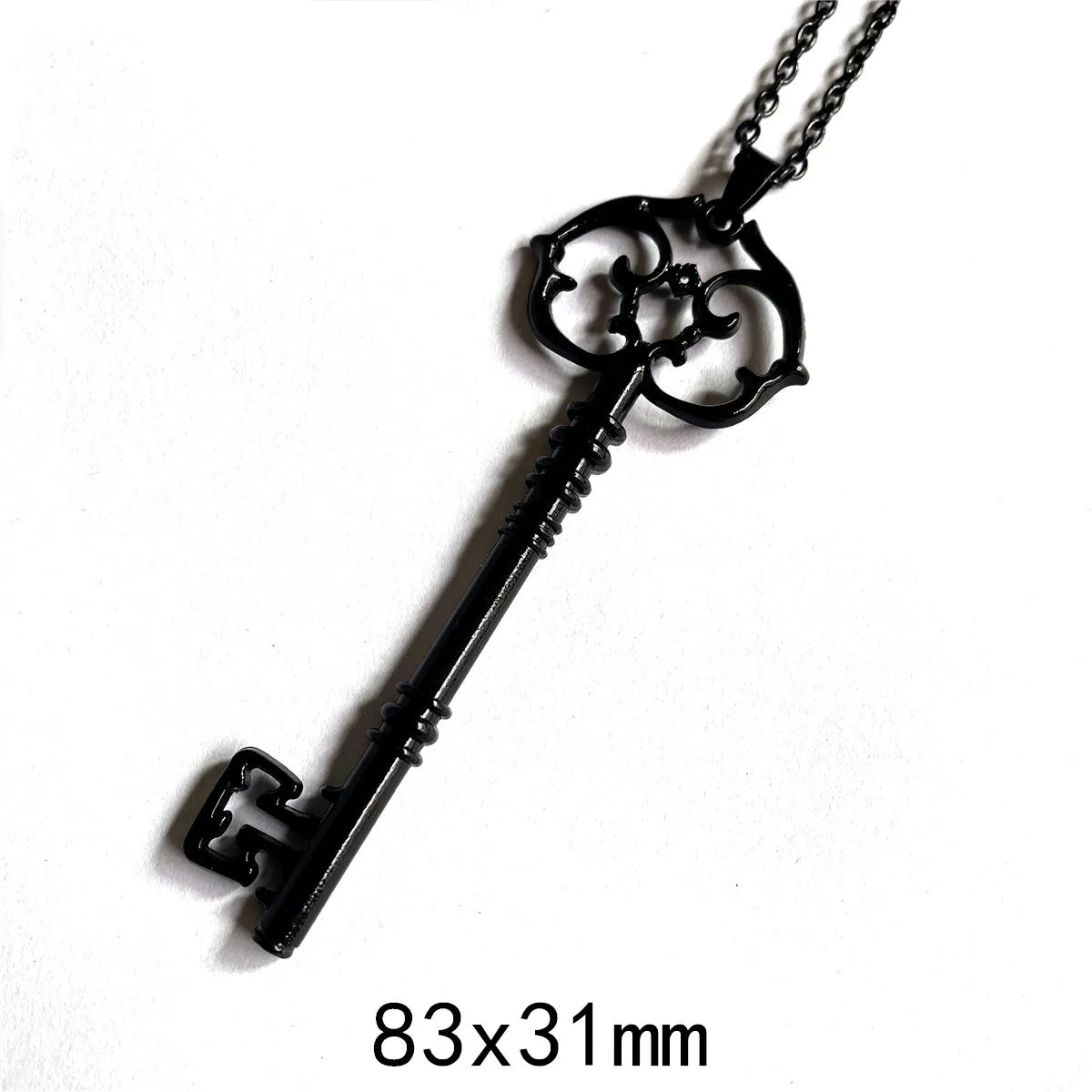 Key Necklace - Black Copper Antique Vintage Key Necklace - Key Necklace