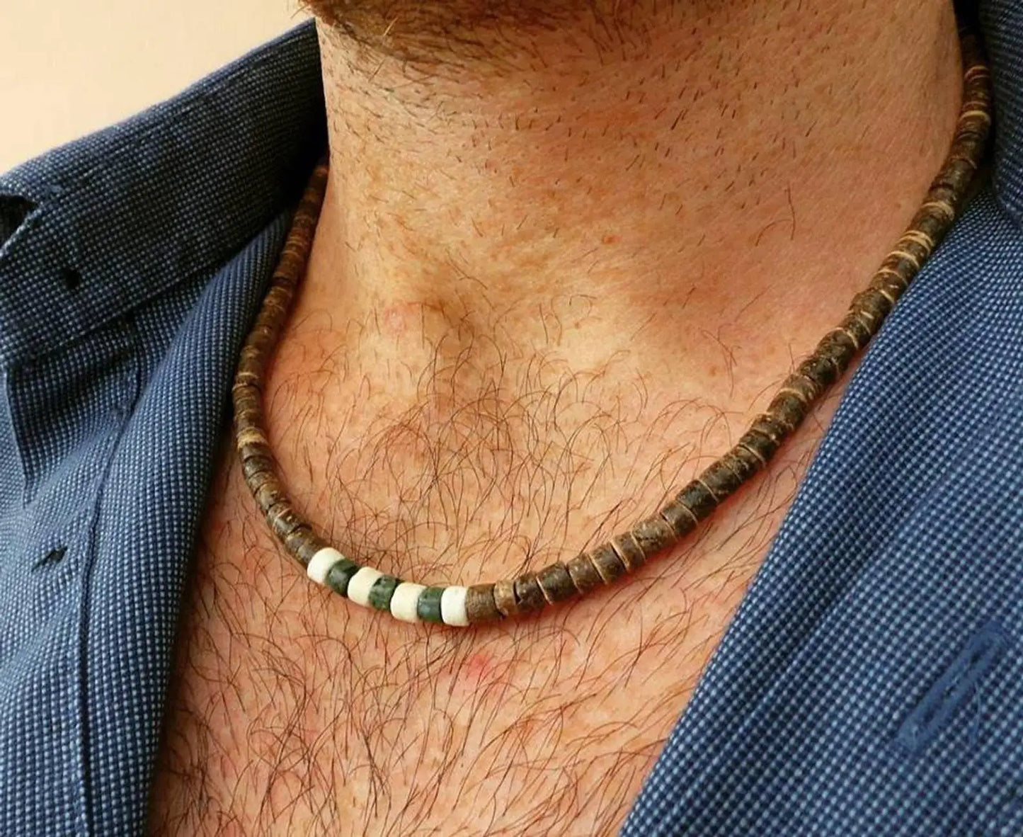 Mens Beaded necklace Necklace African Necklace Surfer necklace Mens necklace