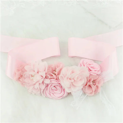 Wedding Accessories Bridal Wedding Belts Bridesmaid Sash Floral Belt Satin Flower Sash Woman Girl Sash Belt Wedding Sashes belt