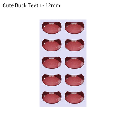 10pcs Cute Cartoon Mouth Stickers DIY Toys Doll Mouth Accessories Glass Crystal Anime Figurine Doll Face Organ Paster Decals