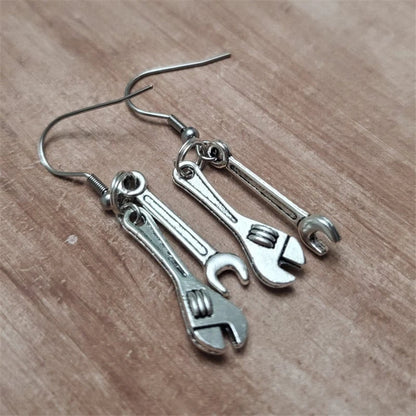 Wrench Earrings, Monkey Wrench, Socket Wrench, Mechanic Tool Earrings, Tool Earrings, Woman Earrings Dropshipping