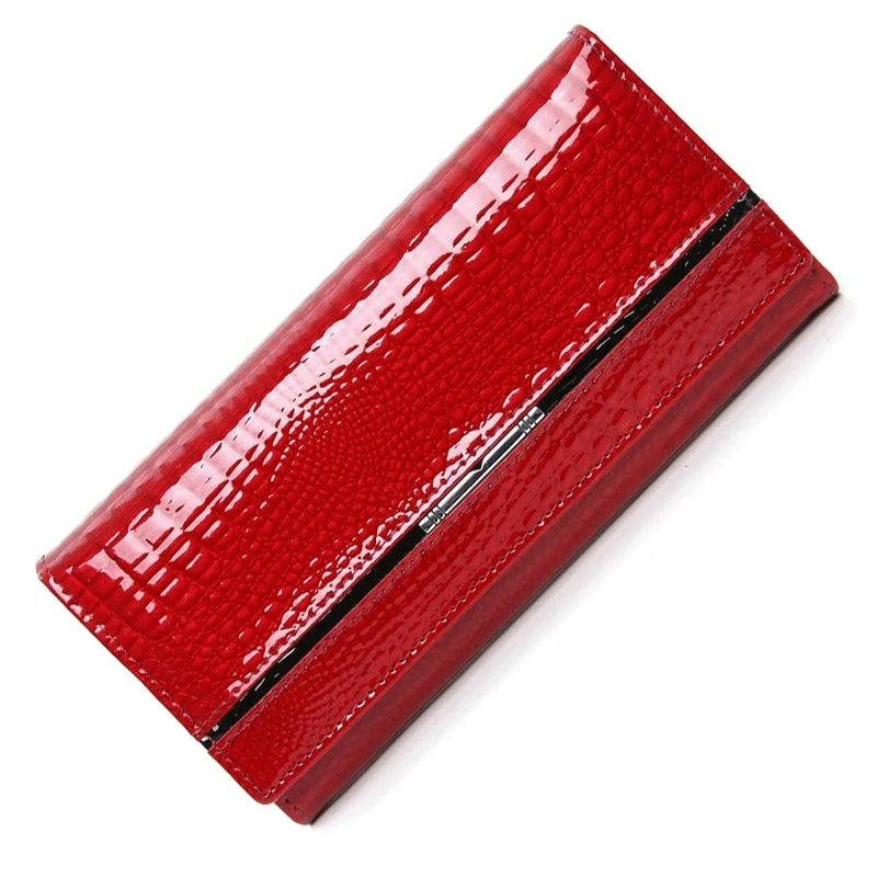 Genuine Leather Wallet Women Alligator Ladies Leather Wallet Famous Brand Real Cowhide Women Purses Long Female Clutch Bag