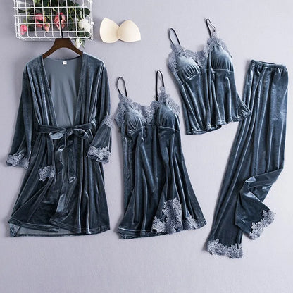 Chinese Style Female Velour Robe Gown Classic Burgundy Sleepwear Nighty Set Lace Patchwork Nightwear Bathrobe Sexy Negligee