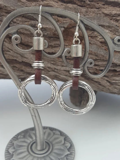 Leather Earrings  Metal Earrings Drop Earrings 2020