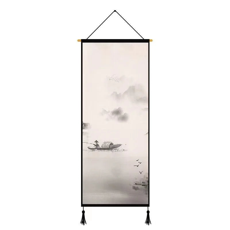 Chinese Landscape Decorative Painting Living Room Tapestry Wall Art Home Decor Canvas Poster Background Scroll Wall Paintings