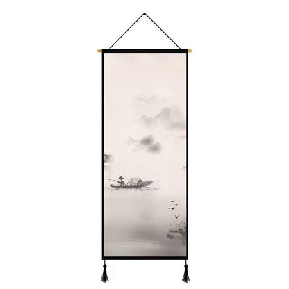 Chinese Landscape Decorative Painting Living Room Tapestry Wall Art Home Decor Canvas Poster Background Scroll Wall Paintings