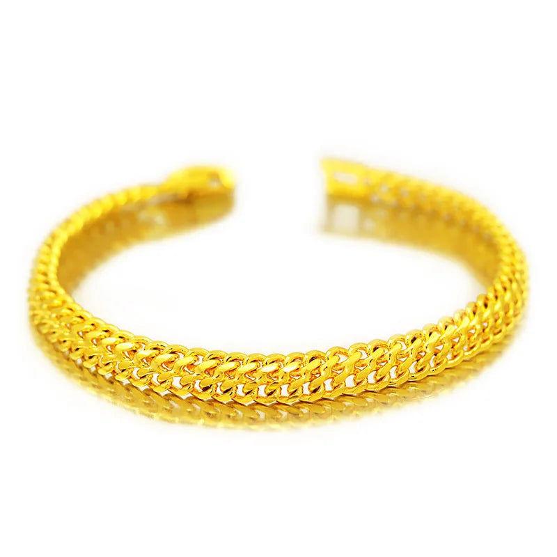 Fashion 14K Gold Bracelet for Women Wedding Engagement Fine Jewelry Luxury Watch Chain Bracelet Not Fade Fine Jewelry Gifts