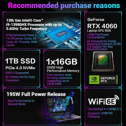ROG Strix G16 Gaming Laptop 13th Gen Intel I9 4GHz 32GB 2TB SSD 16inch QHD+ 240Hz English Dual Dedicated Graphics Win11 Home