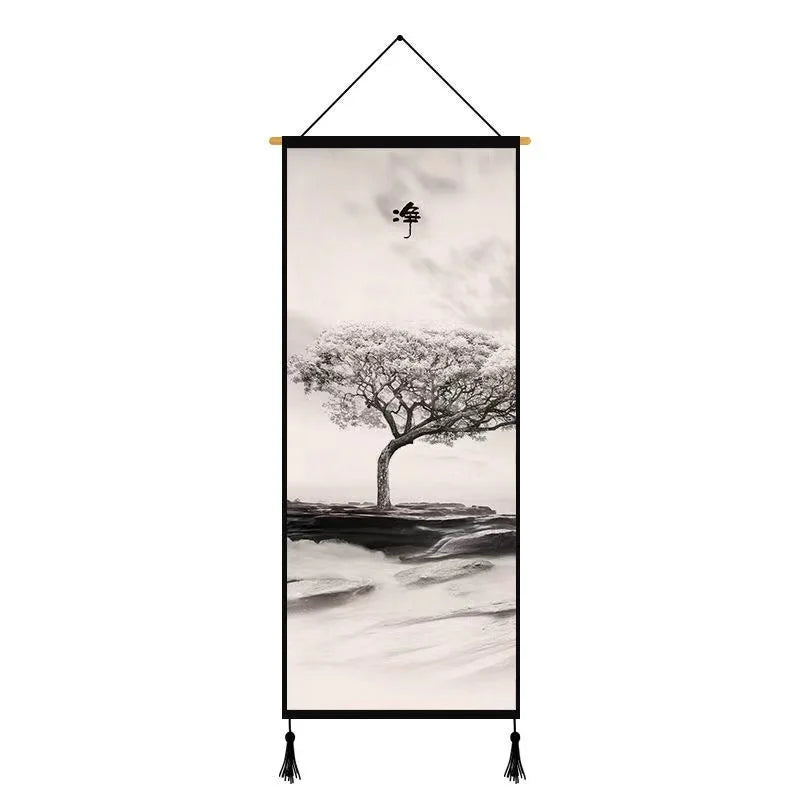 Chinese Landscape Decorative Painting Living Room Tapestry Wall Art Home Decor Canvas Poster Background Scroll Wall Paintings