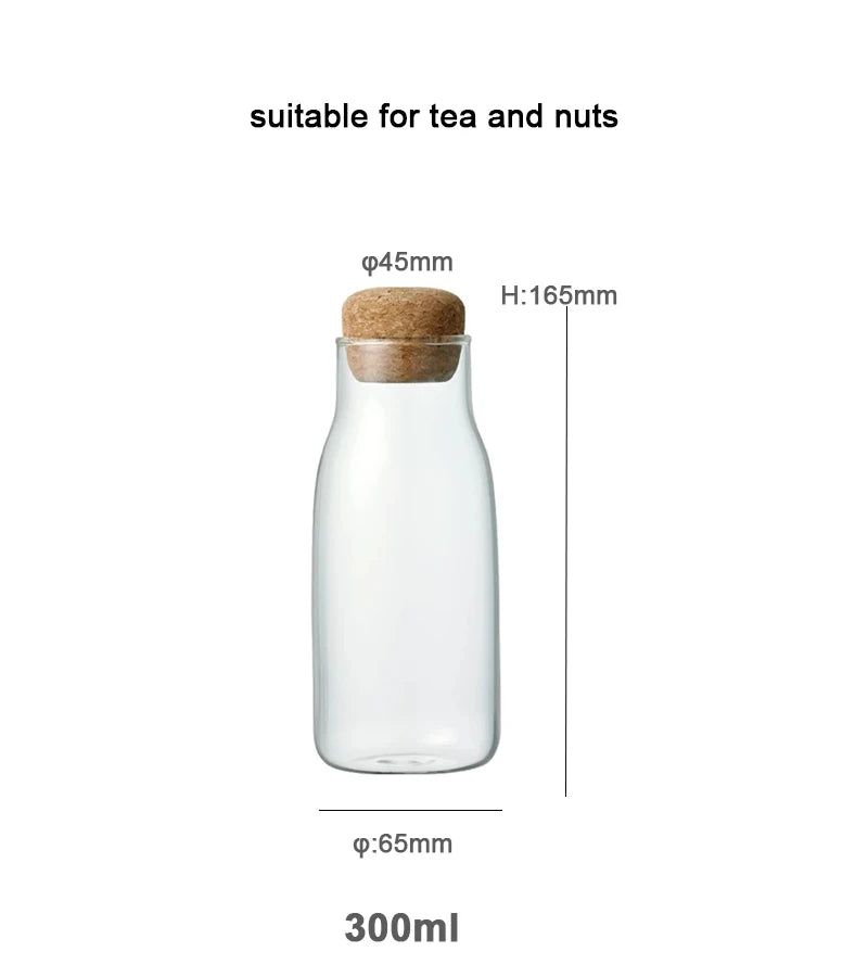 Glass seal jar transparent  coffee storage jar cork household glass tea Kitchen jar Glass sealed tank glass food storage jars