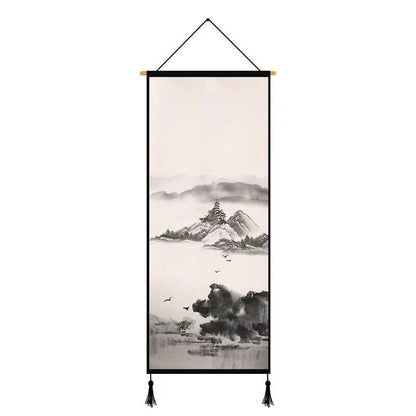 Chinese Landscape Decorative Painting Living Room Tapestry Wall Art Home Decor Canvas Poster Background Scroll Wall Paintings