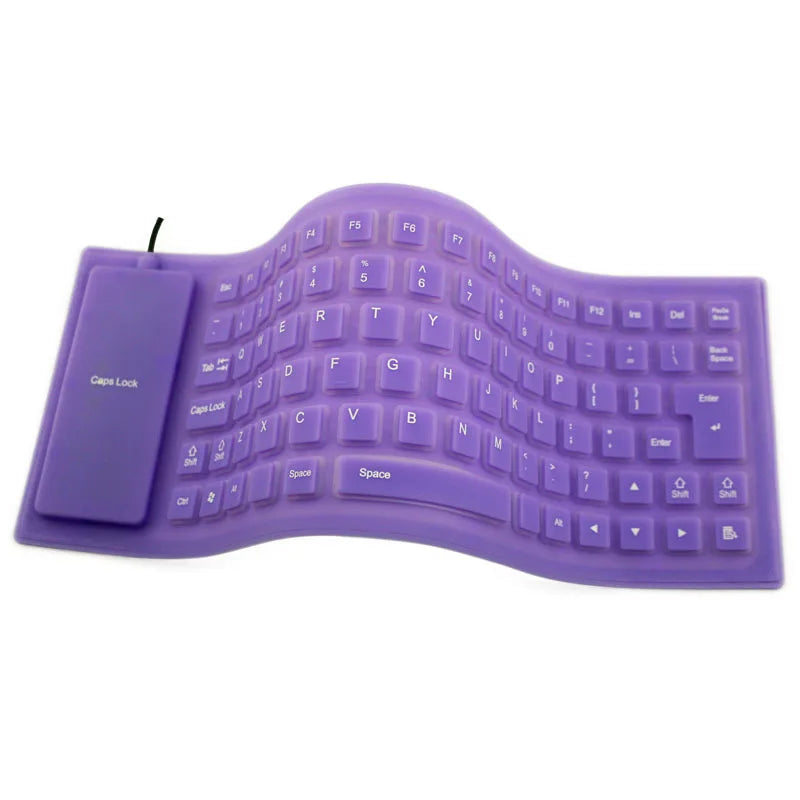 Gaming Keyboard 85-key Silicone Mute Soft Keyboard  Folding Waterproof Keyboard Portable Mini Wired Keyboard Computer Keyboard
