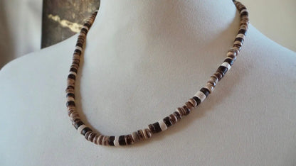African Necklace Beaded necklace lava stone diffuser necklace Surfer necklace Mens coconut necklace