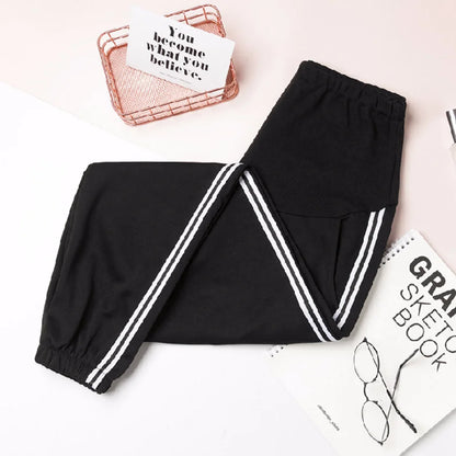 plus size 2XL Maternity loose Pants For Pregnant Women Casual Clothes Pregnancy Trousers Ankle Pants Black Pocket Clothing