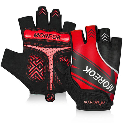 MOREOK Cycling Gloves Half Finger Bike Gloves 5MM Pads Bicycle Gloves Shock-Absorbing Mountain Bike Gloves Anti-slip MTB Gloves