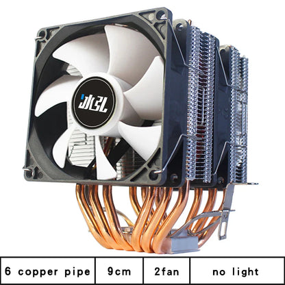 6 Copper Pipe Double Tower ARGB Cpu radiator Cooler 90MM 4Pin Fan 1200 1150 1155 1366 1700 AM3 AM4 X99 2011 PC Heat Sink 2011-V3