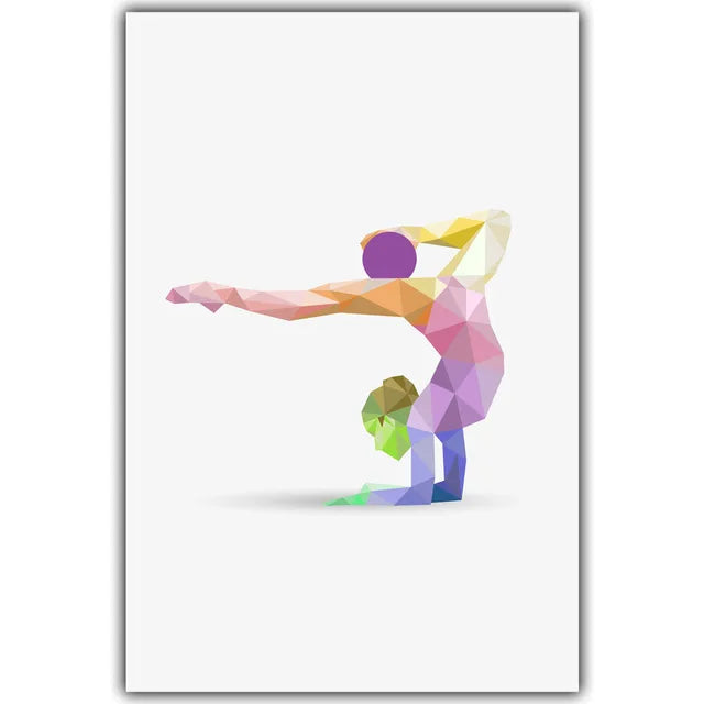 Decorative Canvas Painting Poster Geometric Athlete Wall Art Picture Home Decor