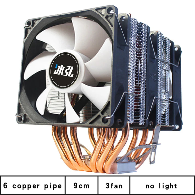6 Copper Pipe Double Tower ARGB Cpu radiator Cooler 90MM 4Pin Fan 1200 1150 1155 1366 1700 AM3 AM4 X99 2011 PC Heat Sink 2011-V3