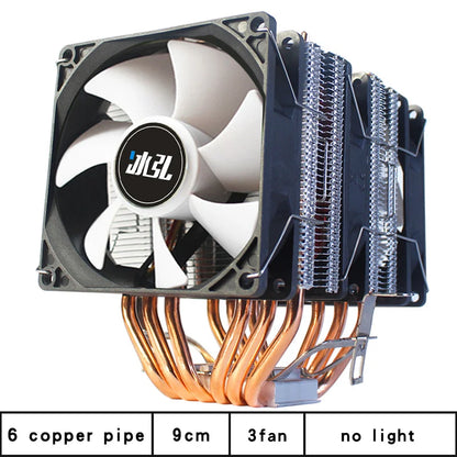 6 Copper Pipe Double Tower ARGB Cpu radiator Cooler 90MM 4Pin Fan 1200 1150 1155 1366 1700 AM3 AM4 X99 2011 PC Heat Sink 2011-V3