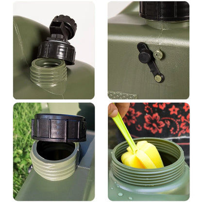 Desert&Fox Water Container with Spigot 10L/18L/25L PE Water Storage Carrier Portable Green Bucket for Camping Hiking Picnic