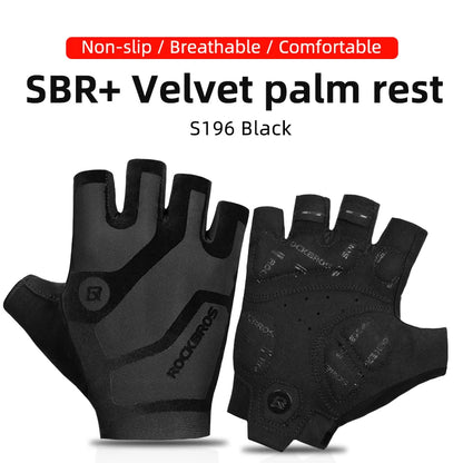 ROCKBROS Cycling Gloves Breathable Shockproof Bike Gloves Summer Half Finger Gloves MTB Mountain Bicycle Gloves Sports Gloves