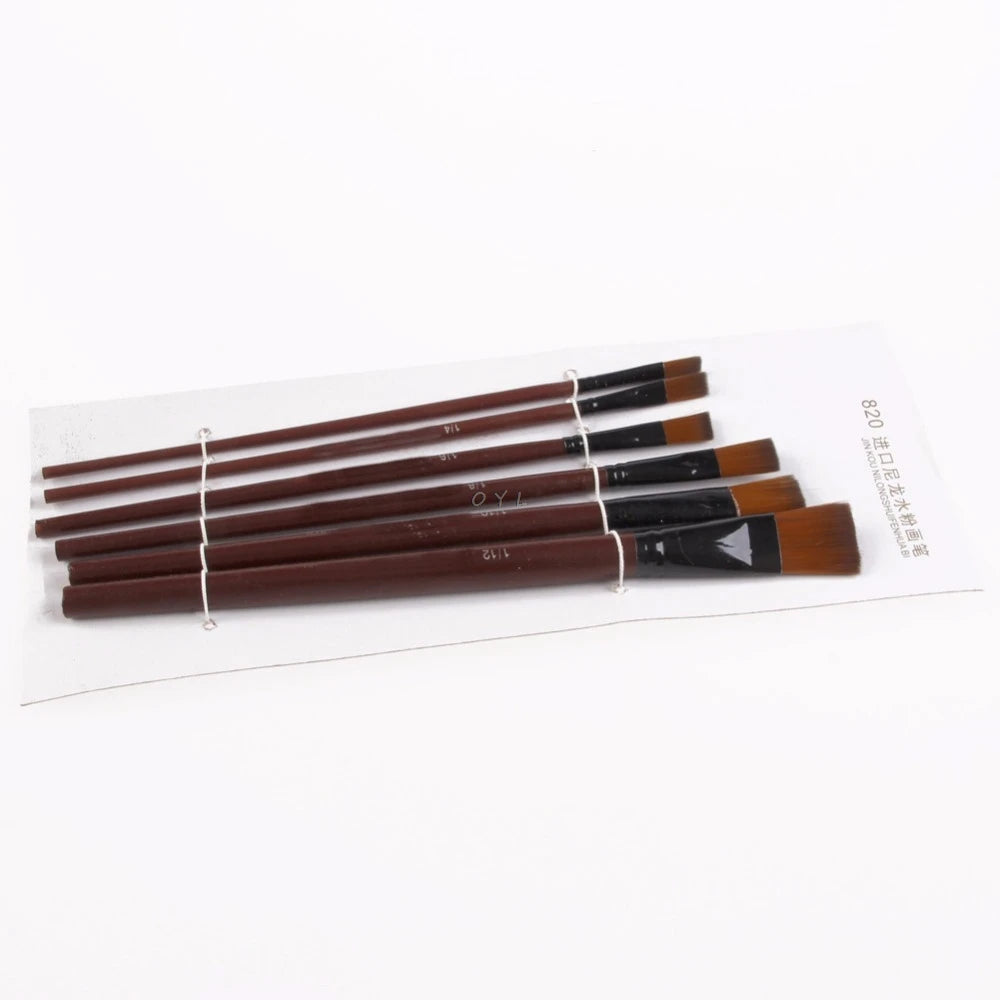 1 Set/6 Pcs Artists Brushes Nylon Acrylic Oil Paint Brushes For Artist Supplies Watercolor Set Painting Supplies