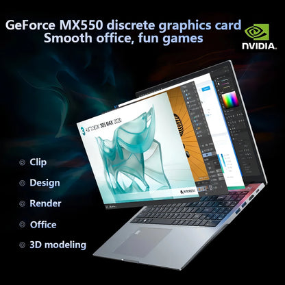 13th Gen Intel I9 13900H Processor 16-Inch Gaming Laptop with 4GB MX550 Discrete Graphics Card for AutoCAD Engineer Design