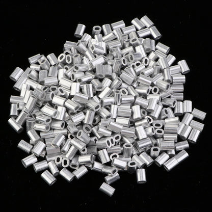 1000Pcs Fishing Double Barrel Aluminium Crimp Sleeves Tube DIY Accessories