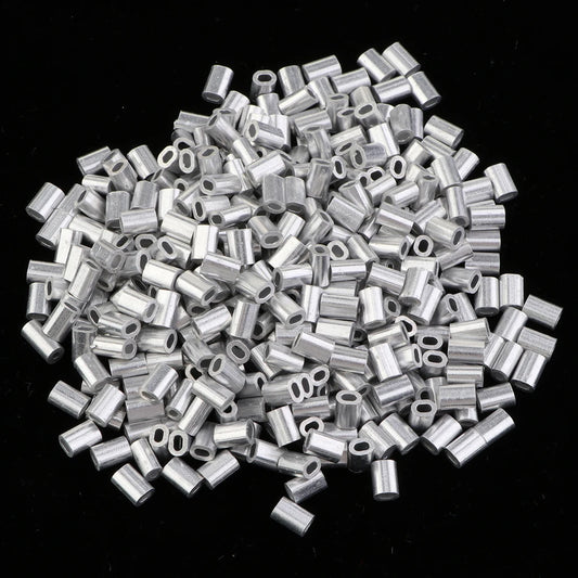 1000Pcs Fishing Double Barrel Aluminium Crimp Sleeves Tube DIY Accessories