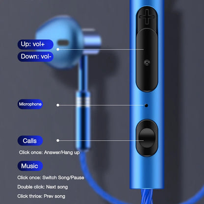 EARDECO Wired Headphones In-ear Phone Earphone Earbuds Sport Mobile Headphones 3.5mm Metal Headset Stereo Earphones with Mic