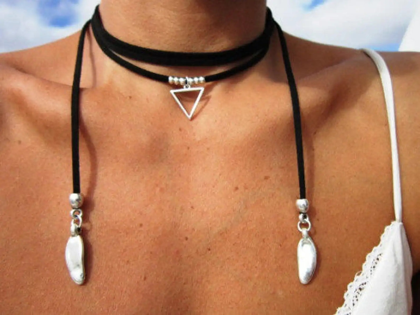 Boho Necklace Leather Cord Necklace Long Necklace Boho