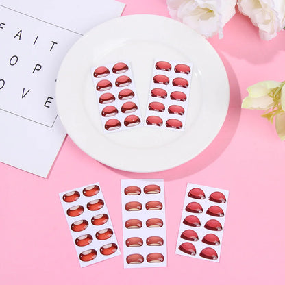 10pcs Cute Cartoon Mouth Stickers DIY Toys Doll Mouth Accessories Glass Crystal Anime Figurine Doll Face Organ Paster Decals