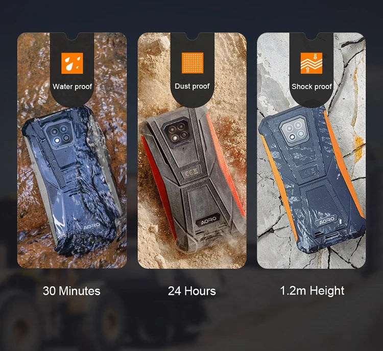 AORO A8 ATEX 4G Industry Mobile Phone 8GB+128GB 6080mAh Android 11 Octa Core GPS Wifi Explosion Proof Telephones