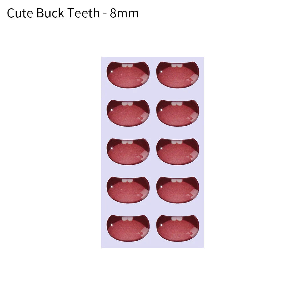 10pcs Cute Cartoon Mouth Stickers DIY Toys Doll Mouth Accessories Glass Crystal Anime Figurine Doll Face Organ Paster Decals
