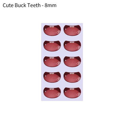 10pcs Cute Cartoon Mouth Stickers DIY Toys Doll Mouth Accessories Glass Crystal Anime Figurine Doll Face Organ Paster Decals