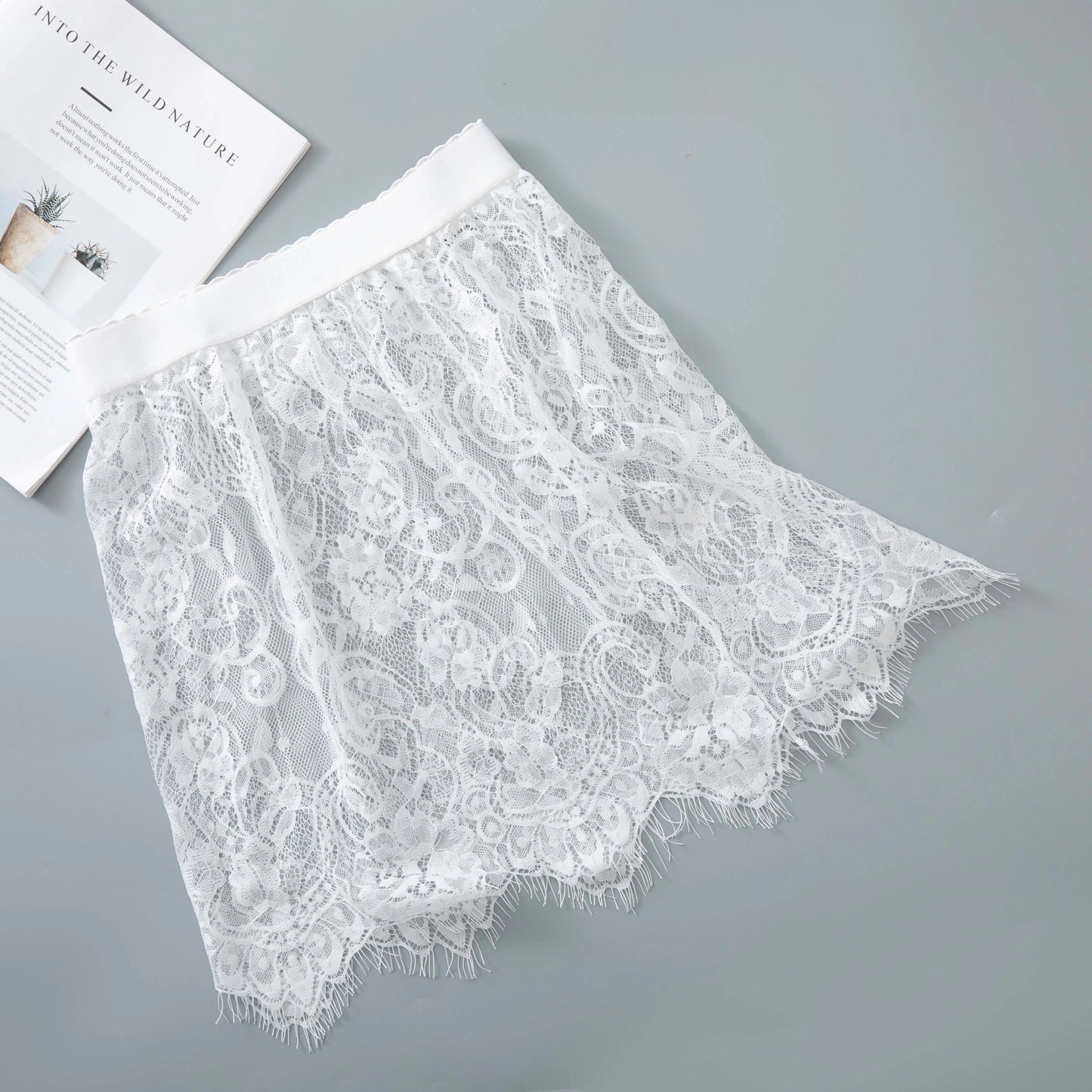 Shirt Extender Women Sexy Mesh Lace Transparent Mini Tulle Skirt Underskirt Korean Ladies High Waist Black White Short Skirt