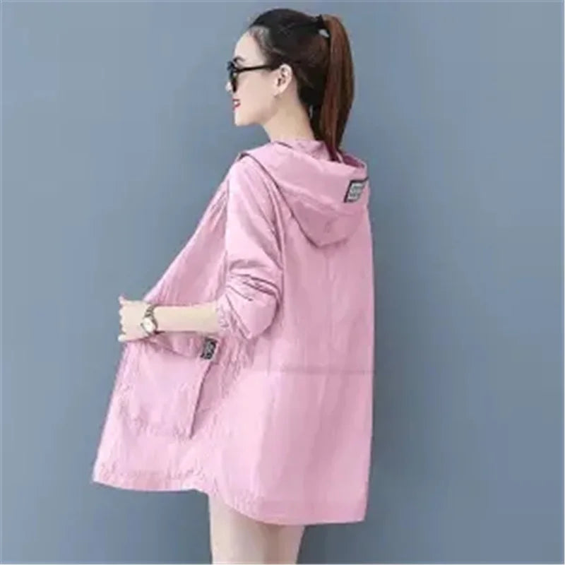 Loose Size 6XL Sun Protection Clothing Women's 2024 Summer Korean Anti-Purple Line Ultra Thin breathable Jacket Mother Top